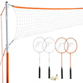 Franklin Sports Badminton Net Sets - Outdoor Backyard + Beach Badminton Net + Equipment Set - (4) Rackets + (2) Birdies + Portable Net Included - Adults + Kids Set