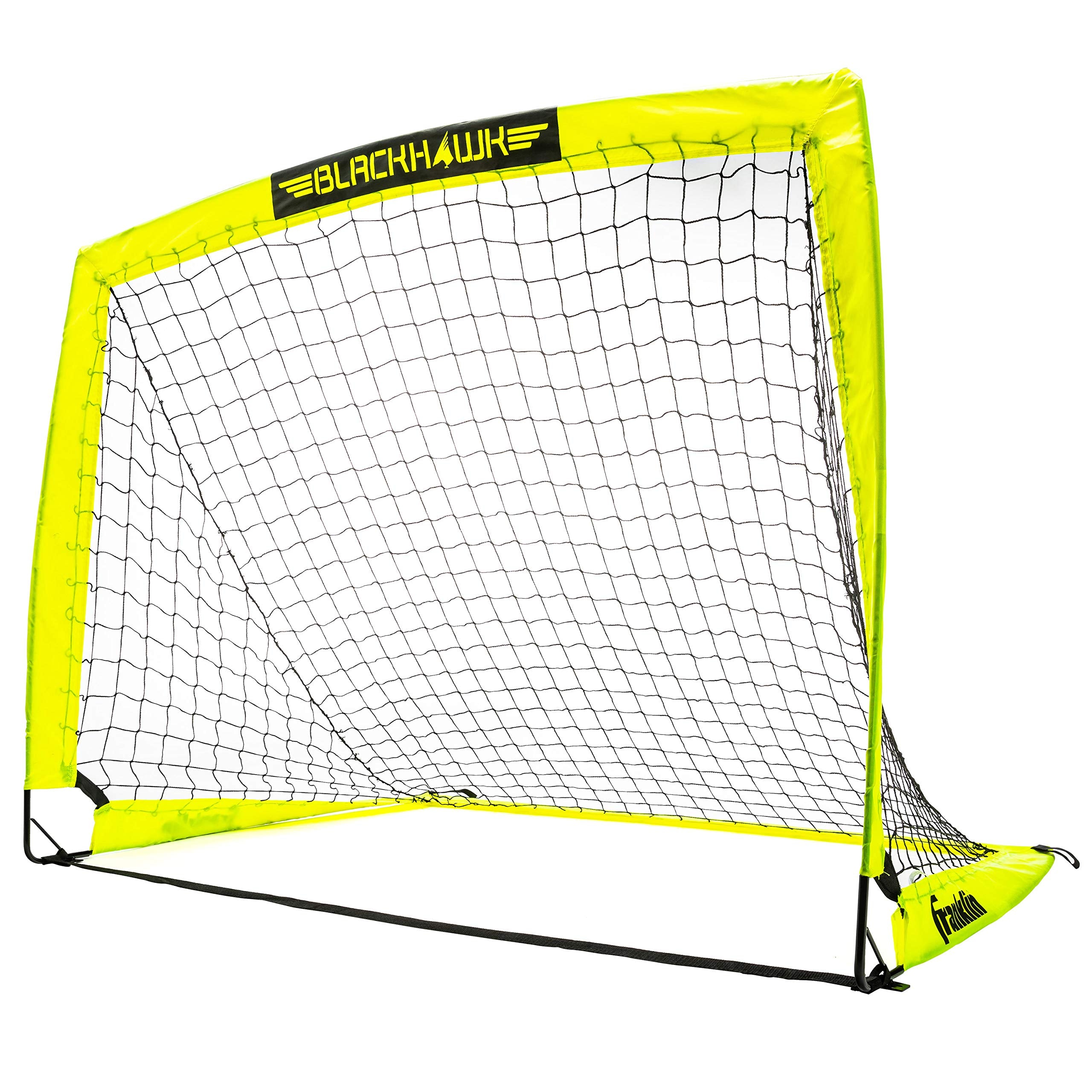 Franklin Sports Blackhawk Backyard Soccer Goal - Portable Pop Up Soccer Nets - Youth + Adult Folding Indoor + Outdoor Goals - Multiple Sizes + Colors